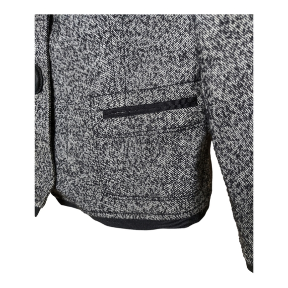 Per Se By Carlisle Wool Blend Tweed Blazer Jacket Women's 12 Black/Gray - Picture 9 of 10